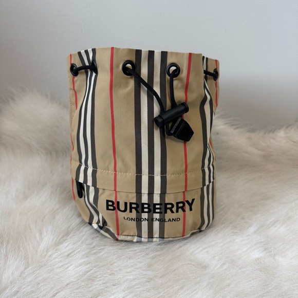 Burberry Phoebe Canvas Nylon Draw String Bag - Picture 9 of 14